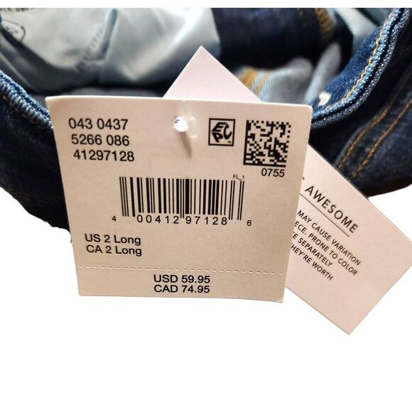 American Eagle Dark Wash Super High Rise Baggy Wide Leg Dreamy Drape Jean 2 Long - Picture 3 of 11